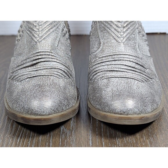 Not Rated Nosara Ankle Boots Womens 8 Taupe Gray Boho Western Vegan Side Zip - Picture 4 of 12